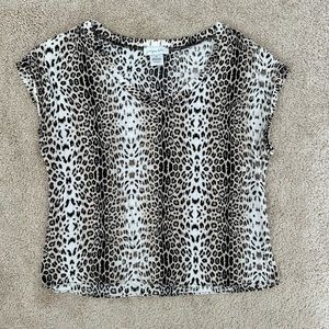 Juniper Blu leopard print blouse. small. Light and flowy. Slightly cropped.